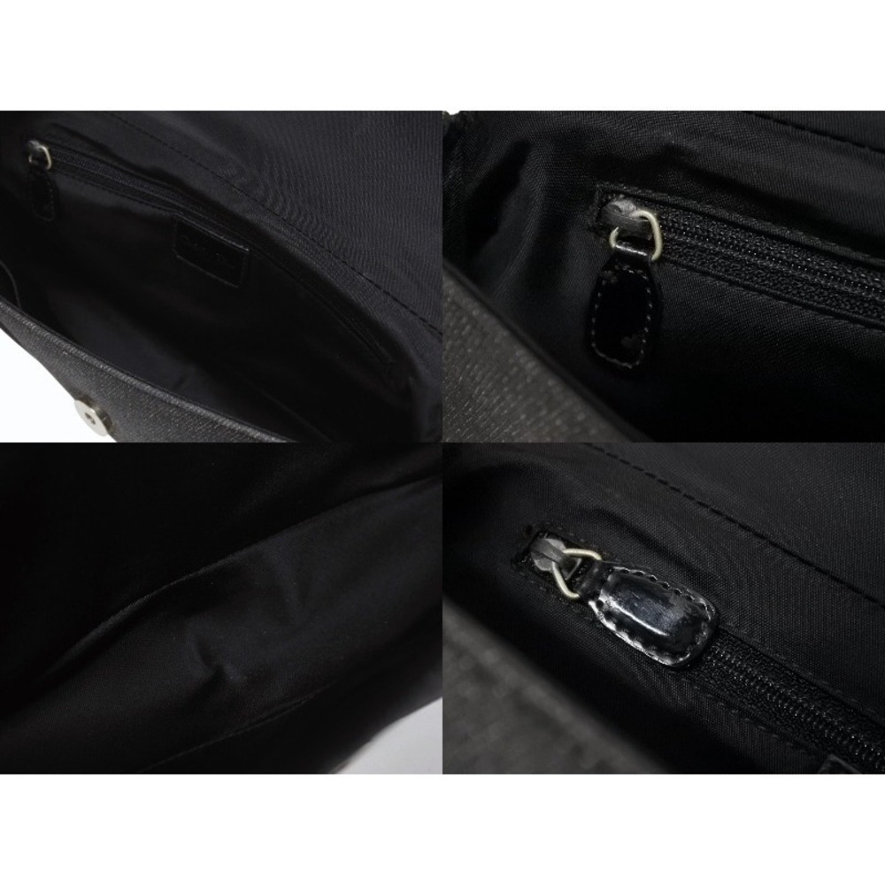 Dior Cannage Shoulder Bag Dark Gray Denim Leather Black Chain Strap - Picture 8 of 9